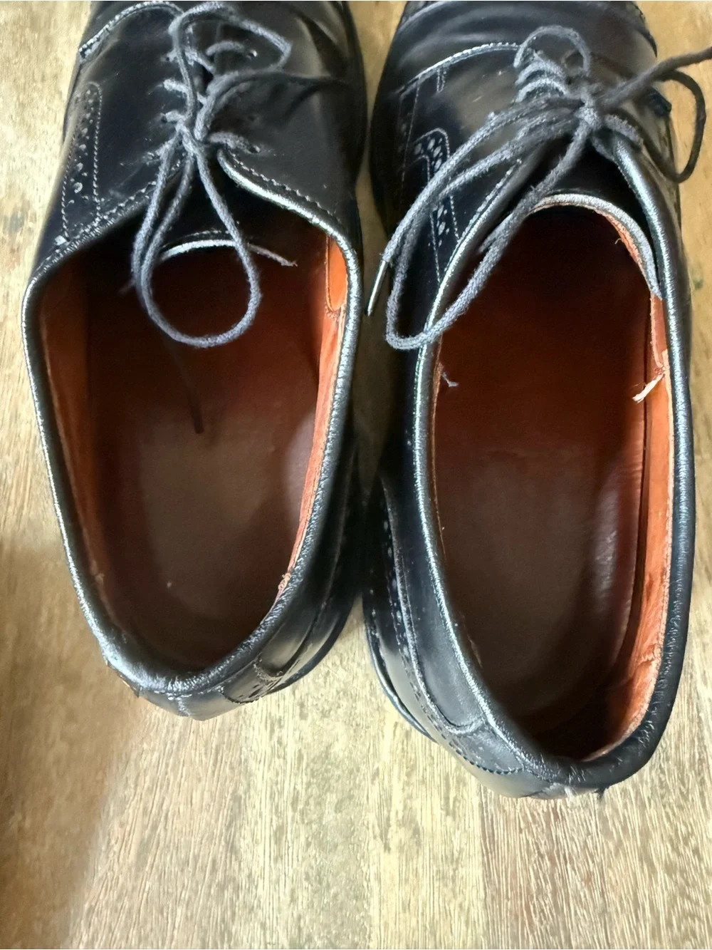 Allen Edmonds Benton Black Leather Cap Toe Blucher Derby Dress Shoes